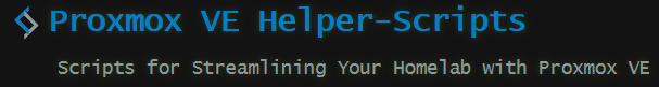 Proxmox Helper Scripts